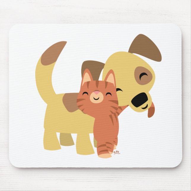 Kattunge- & vovvetecknadmousepad musmatta (Framsidan)