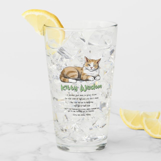 Kattunge Wisdom - Lusnykatten Regler med brunt kat Glaskopp (Framsida Ice)