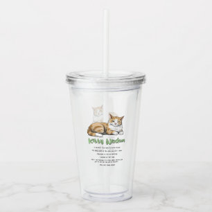Kattunge Wisdom - Lusnykatten Regler med brunt kat Take Away Mugg
