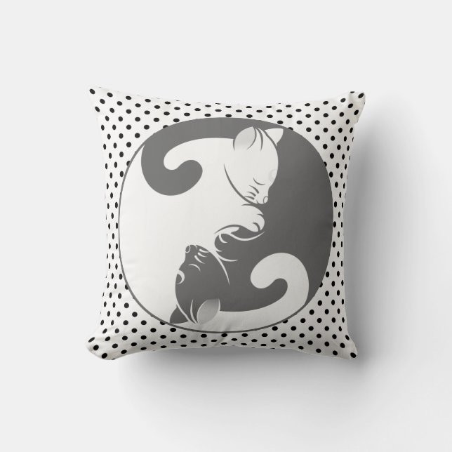 Kattunge Yin Yang | GRÅTT Kudde (Framsida)