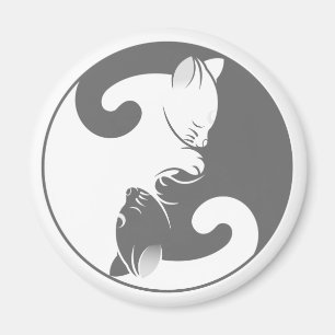 Kattunge Yin Yang GRÅTT Magnet
