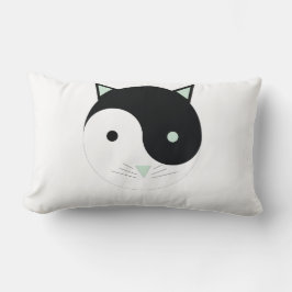 Kattunge Yin Yang med Mint Grönt , Black and White Lumbarkudde