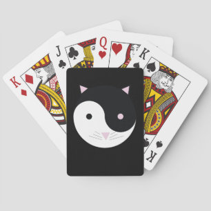 Kattunge Yin Yang Rosa Black and White Casinokort
