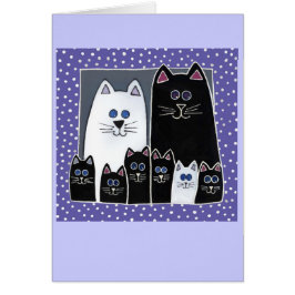 Kattungefamiljporträtt Hälsningskort