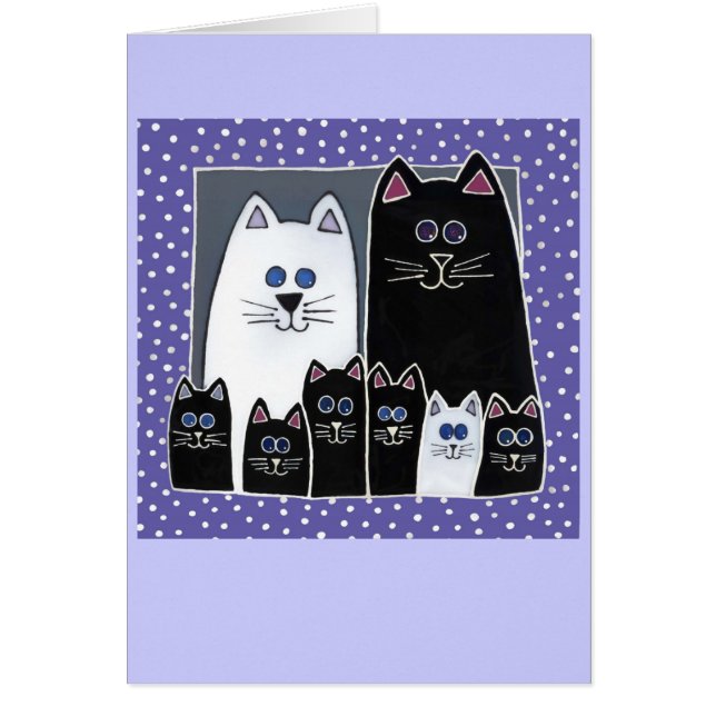 Kattungefamiljporträtt Hälsningskort (Framsidan)