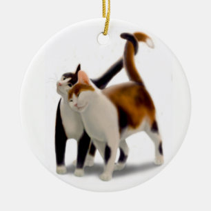 Kattungekärlekprydnad Julgransprydnad Keramik
