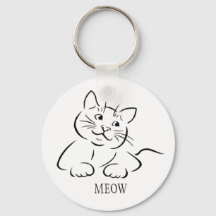 Kattungen Clipart   skräddarsy beställnings- färg Nyckelring