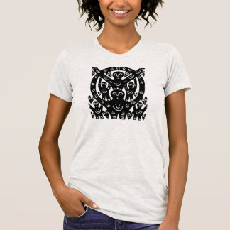 Kattungen för musikbandregnbågelycka ja tee shirt