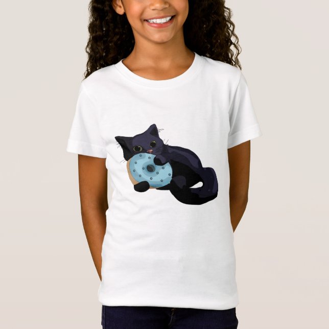 Kattungen som äter munken, lurar skjortan t shirt (Framsida)