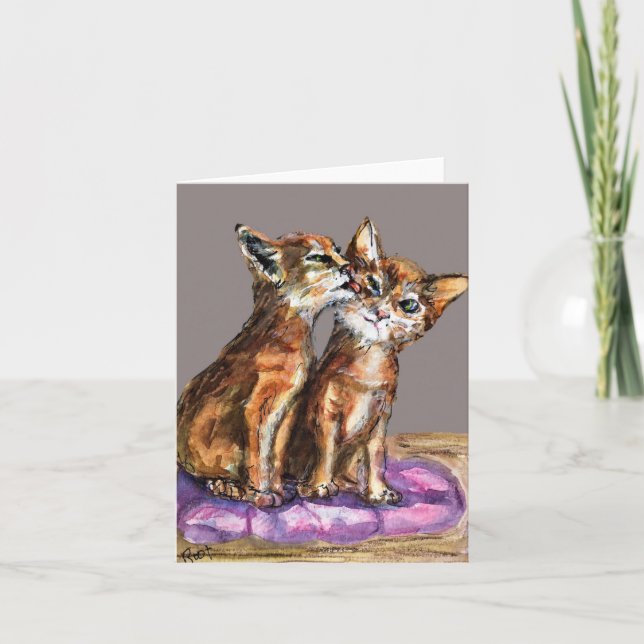 Kattungens goda slickande  kort (Framsida)