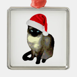 Kattungetassar, Siamese kattjulprydnad Julgransprydnad Metall
