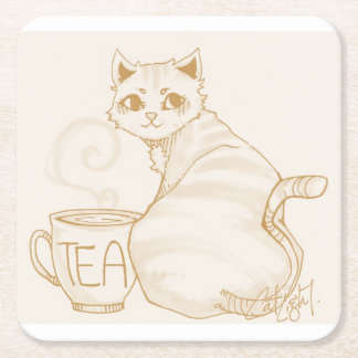 KattungeTeaavbrott Underlägg Papper Kvadrat