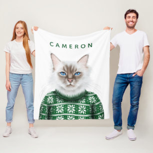 Kattungetröja tillfogar ditt namn fleecefilt