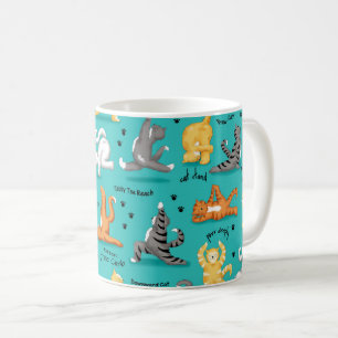 KattungeYoga poserar turkosblått Kaffemugg