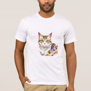 Kattuppspelning av adabel Roligt Djurfärgad geomet T Shirt