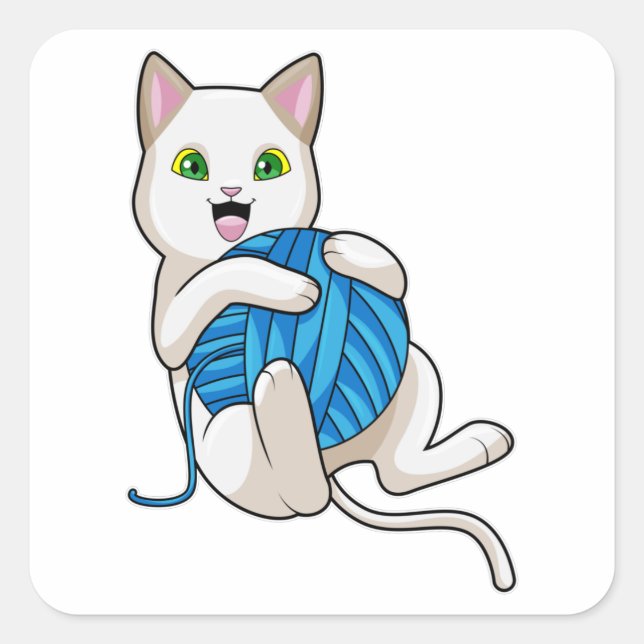 Kattuppspelningsylle Fyrkantigt Klistermärke (Framsida)