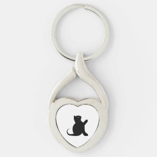 Kattutläggare Hej Twisted Heart Silverfärgad Nyckelring