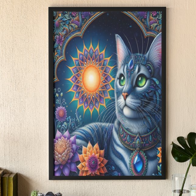 Kattutpressning under Starry Himlar vid midnatt Poster (Skapare uppladdad)