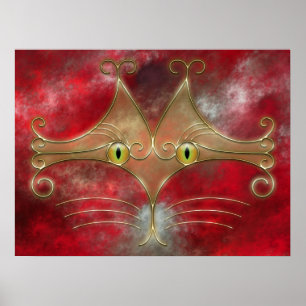 Kattutskrift i Öga Poster