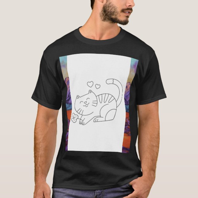 Kattutskrift T-Shirt (Framsida)