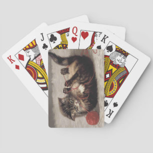 Kattvagga, en katt som spelar Boll av garn Casinokort