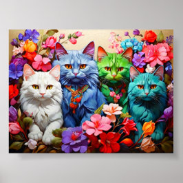 Kattväggkonst för kattälskare poster