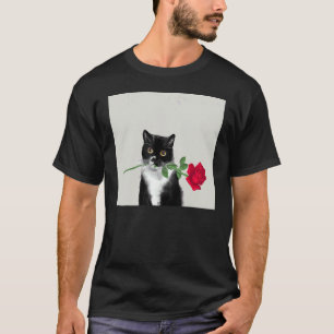 Kattvalentin kärlek ROS FLIK FÖR KVINNOR T Shirt