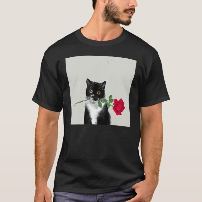 Kattvalentin kärlek ROS FLIK FÖR KVINNOR T Shirt (Framsida)
