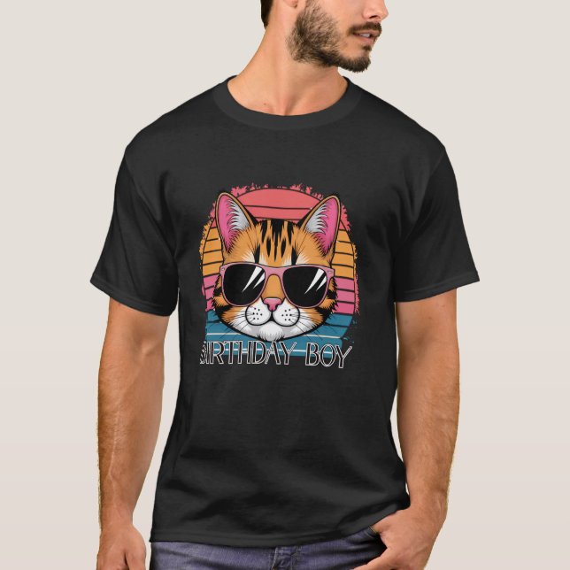 Kattvänliga Orange Tabby Solnedgångsglasögon T Shirt (Framsida)