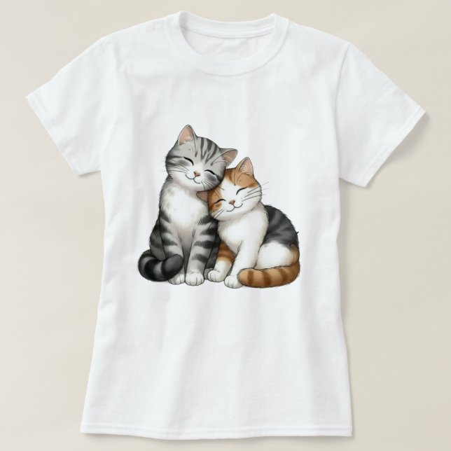 🐱Kattvänner – T-shirt för söta kattvänner (Design framsida)