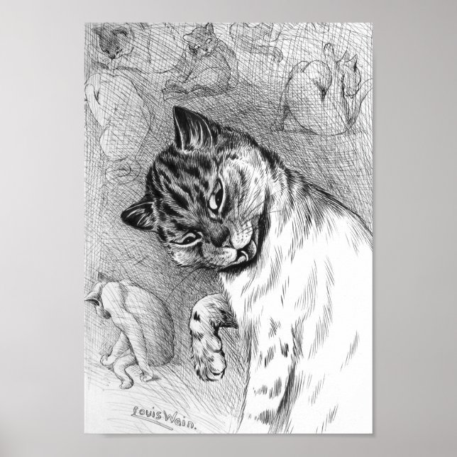 Kattvård, Louis Wain Poster (Framsidan)