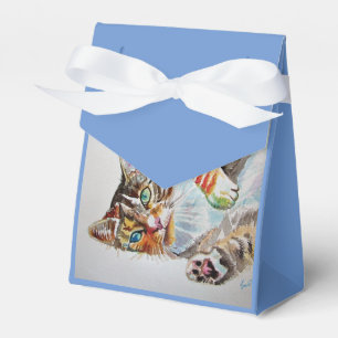 Kattvattenfärg, Födelsedagsfest Kaka favoritruta Presentaskar