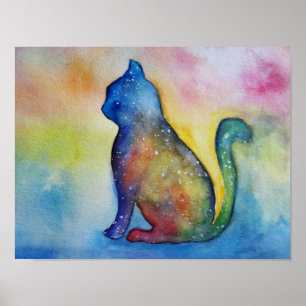 Kattvattenfärgkonst, värderar affischpapper (M Poster