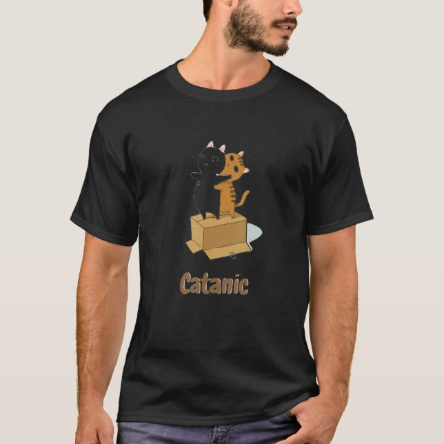 Kattversion av Titanic catanic T Shirt (Framsida)
