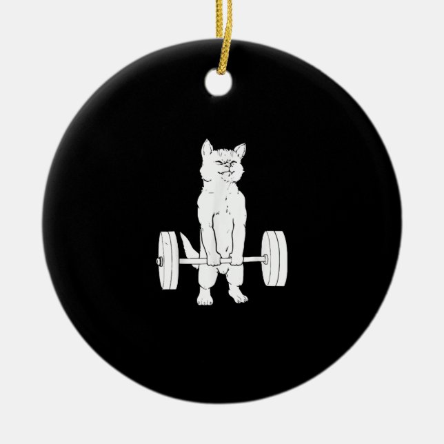 Kattviktning och -gym julgransprydnad keramik (Framsidan)