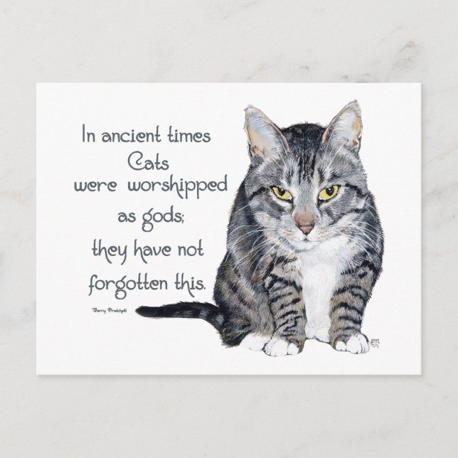 Kattvisdom - i forntiden var katter vykort (Framsida)