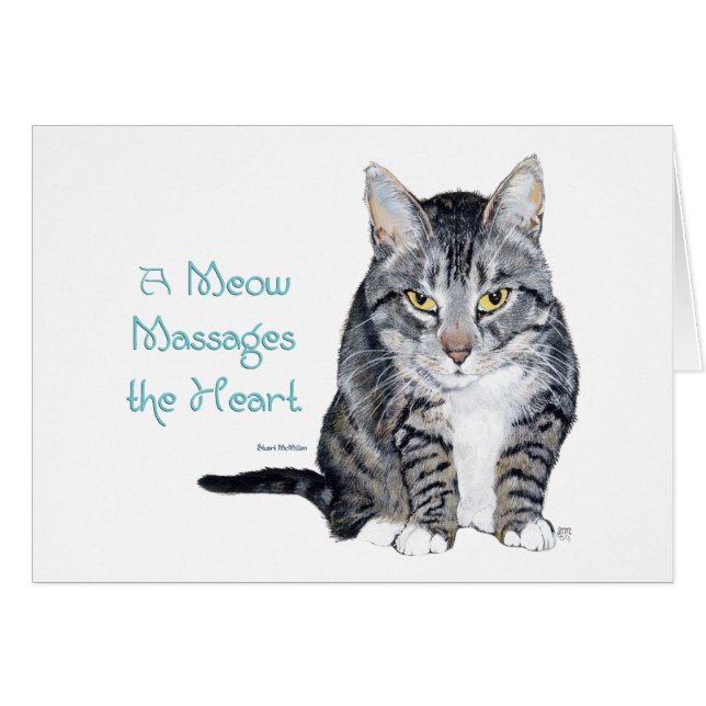 Kattvisdom - Meow Hälsningskort (Framsidan Horizontal)