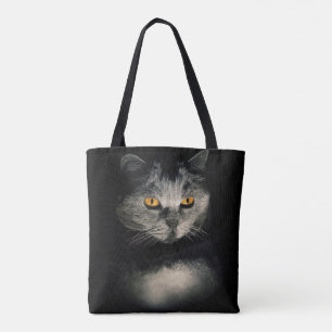 Kattvision Grått Cat Kattens Ögon Tygkasse