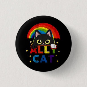 Kattvit (HBT-Pride) Ally Black Cat med Rai Knapp