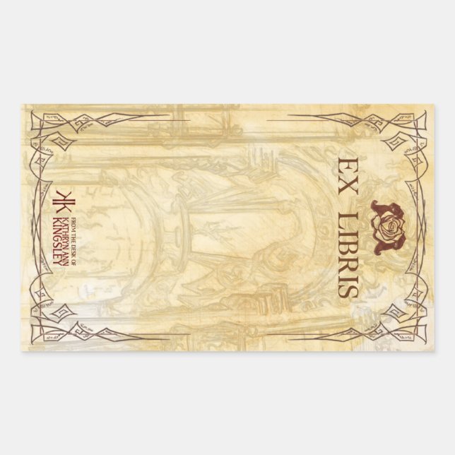 Katverse bokplåtar rektangulärt klistermärke (Framsida)