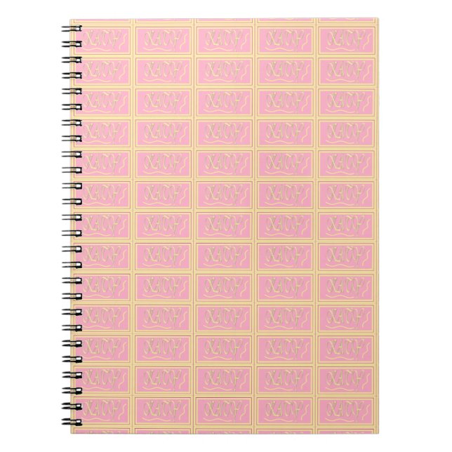 Katy Design rosa och mjuk krämskrift Anteckningsbok (Framsidan)