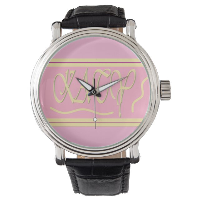 Katy Design rosa och mjuk krämskrift Armbandsur (Framsida)