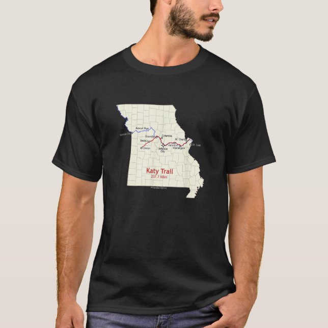 Katy Trail-ruttkarta T Shirt (Framsida)