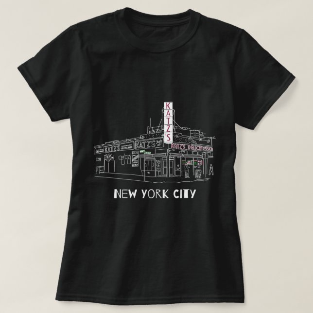 Kat'z Deli New York City for Reuben Sandwich Fläkt T Shirt (Design framsida)