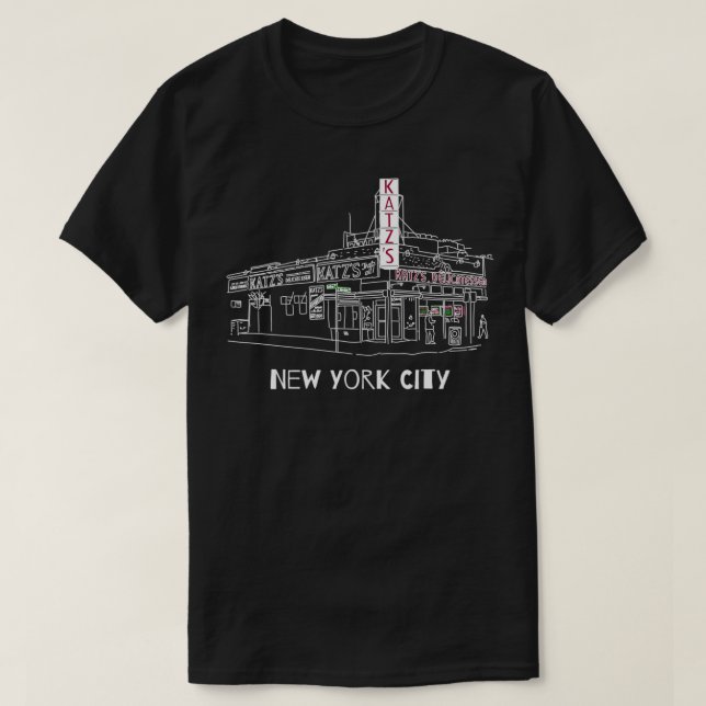 Katz Deli New York City hand plockade design  T Shirt (Design framsida)