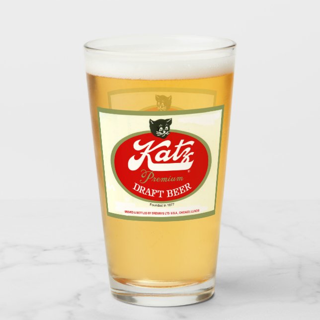 Katz Draft Beer, Drewrys, Chicago, IL Glaskopp (Framsida fylld)