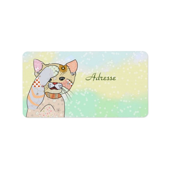 Katze Adressaufkleber Adressetikett (Framsidan)