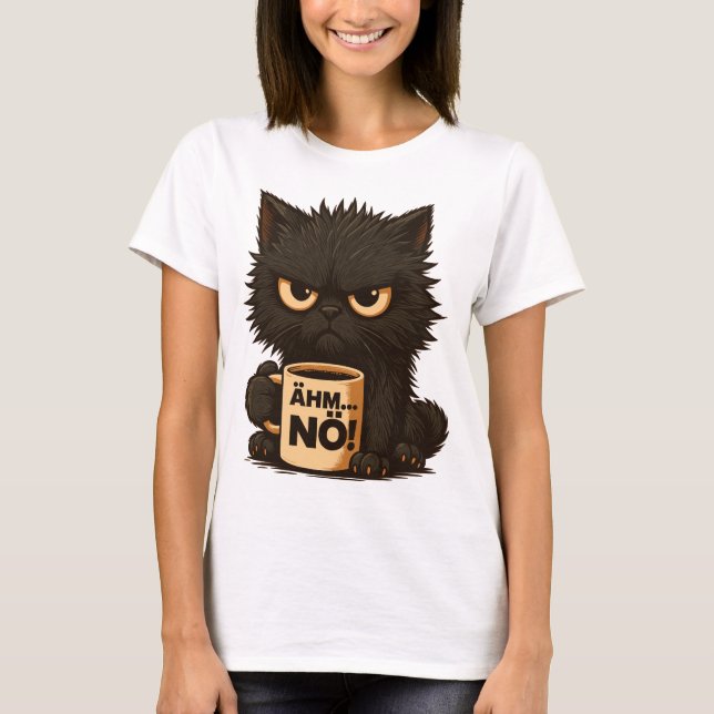 Katze „Ähm Nö“ – Lustiges Katzen-Sarkasmus-Design T Shirt (Framsida)