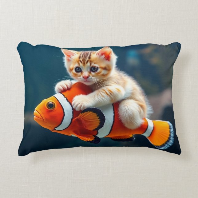 Katze auf Clownfish Prydnadskudde (Framsidan)