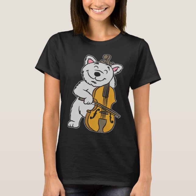 Katze Cello Musiklehrerin T Shirt (Framsida)